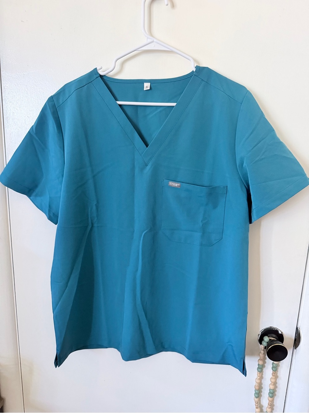 Code NWOT Teal V-Neck Short Sleeve Scrub Top